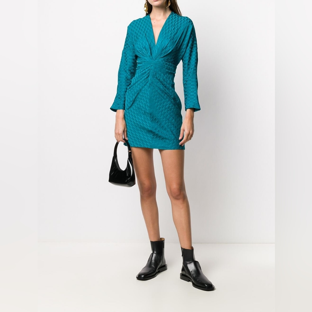 Sandro Aney Dress Petrole Blue Teal Size 38